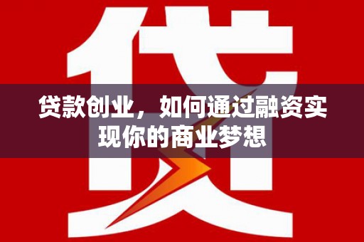 田阳贷款创业，如何通过融资实现你的商业梦想