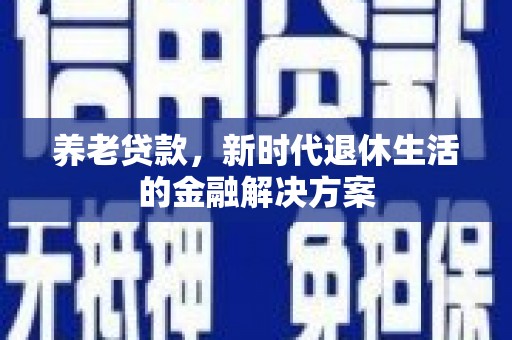 田阳养老贷款，新时代退休生活的金融解决方案