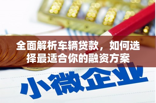 田阳全面解析车辆贷款，如何选择最适合你的融资方案