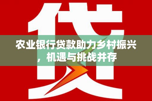田阳农业银行贷款助力乡村振兴，机遇与挑战并存