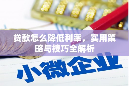 田阳贷款怎么降低利率，实用策略与技巧全解析